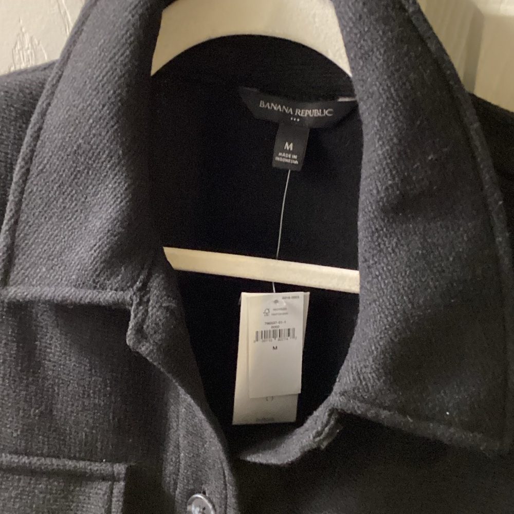 Banana Republic Black Button-Front jacket.